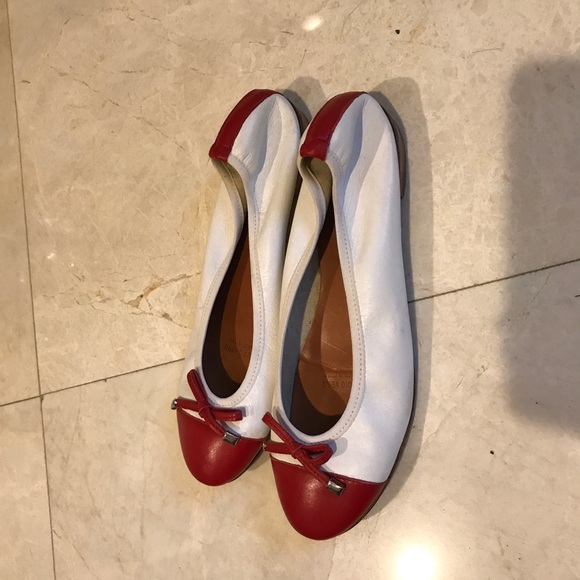 ITALIAN RED AND WHITE BALLERINAS - Picture 3 of 3